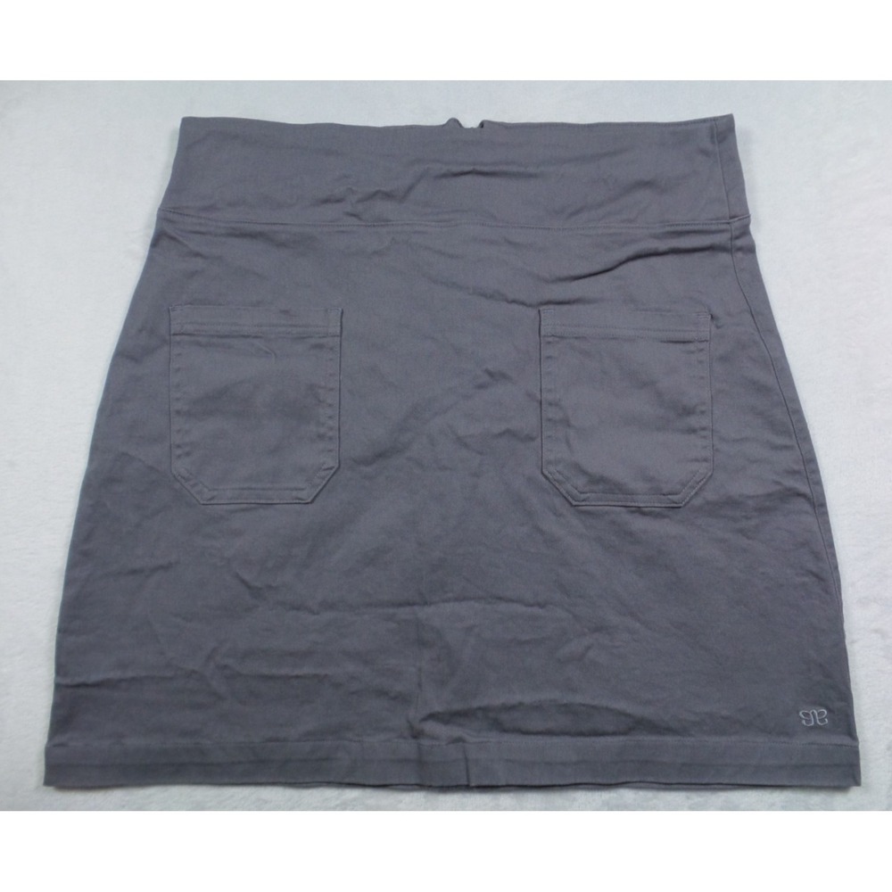 Albion Skirt Womens Size Medium Gray Canvas A-line Front Pockets Hidden Back Zip